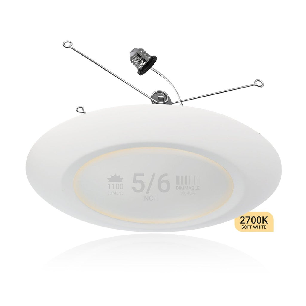 5/6" Inch LED Disk Lights Dual Installation 6" Can Lights or Surface Mount Disk Downlights - 2700K Soft White - 1100LM