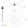 5/6" Inch LED Disk Lights Dual Installation 6" Can Lights or Surface Mount Disk Downlights - 2700K Soft White - 1100LM