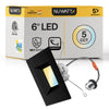 6" Inch Black Square Recessed Lighting Retrofit Can Lights - Wet Rated - 5CCT 2700K-5000K - 1100LM