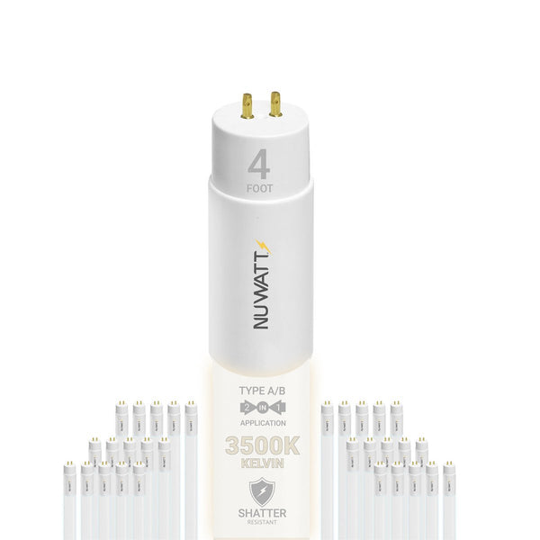 LED 4FT T8 Tube Frosted Lens | 3500K | NuWatt Lighting