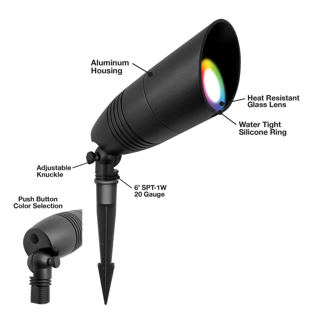 Landscape Bullet LED Spot Light, Black Finish