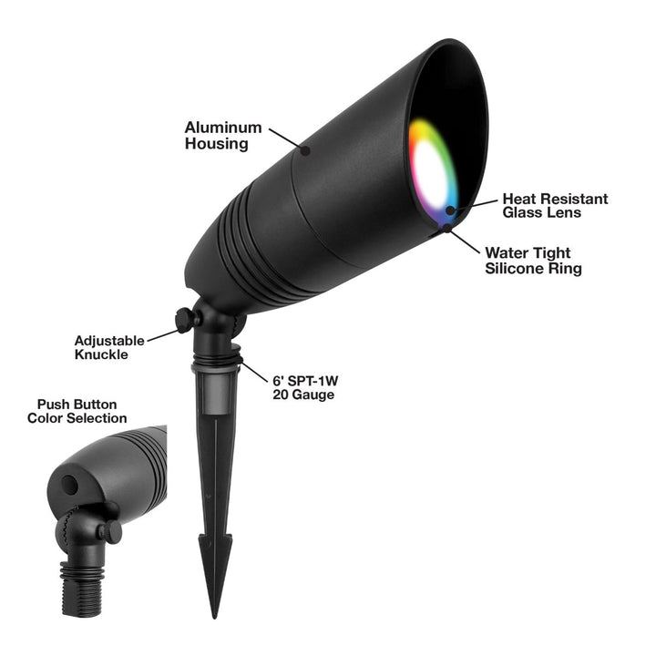 Landscape Bullet LED Spot Light, Black Finish