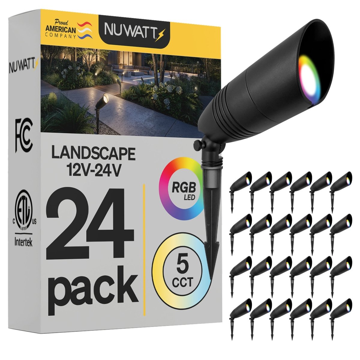 Black Low Voltage LED Landscape Spotlights for Outdoor Gardens