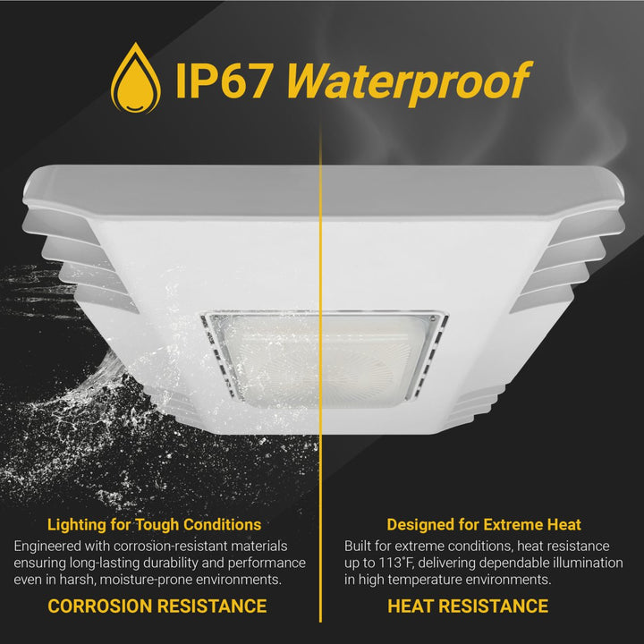 LED Canopy Lights for Gas Station or Outdoor Carport Lighting LED Canopy Light Fixtures - Waterproof - 2CCT Selectable 4000K/5000K - 21250LM