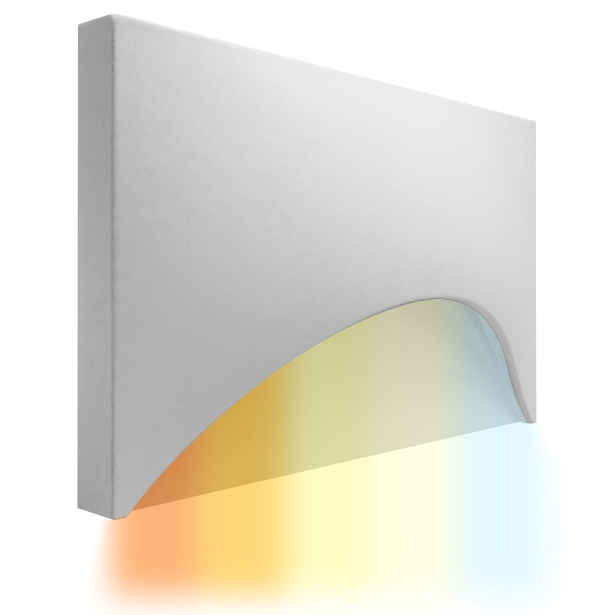 LED Landscape Horizontal Step Light, Semi-Circle, White Finish