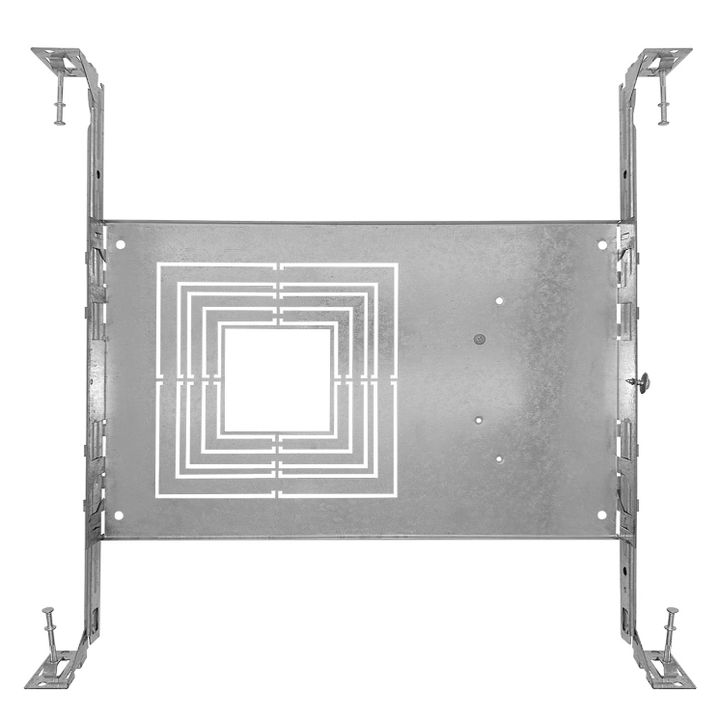 Square Trimless Rough In Plate - New Construction Universal Canless Mounting Plate - 2 / 3 / 4 / 5 / 6 Inch All In One Square Plate