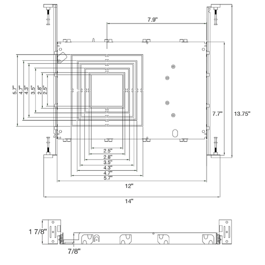 Square Trimless Rough In Plate - New Construction Universal Canless ...