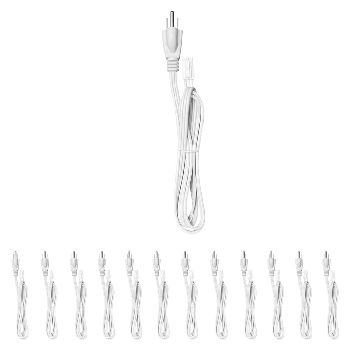 White 5ft Power Cord for NuWatt Kitchen Under Cabinet Lights - 3 Prong - UL Safety Certified - Heavy Duty Construction