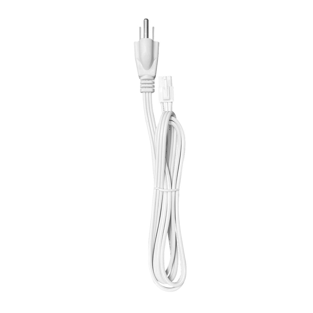 White 5ft Power Cord for NuWatt Kitchen Under Cabinet Lights - 3 Prong - UL Safety Certified - Heavy Duty Construction