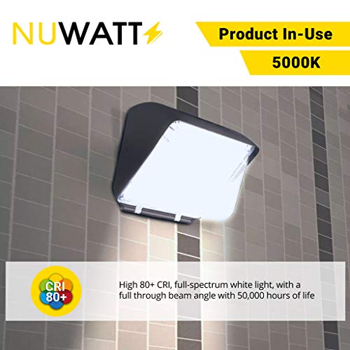 NuWatt 60W LED Wall Pack - Daylight 5000K - HID Replacement - Weatherproof - Dimmable Wall Pack - 120-277V - Bright Consistent Commerical Outdoor Security Lighting - Built In Dusk to Dawn Photocell - ETL & DLC Listed - (4 Pack) | | Nuwatt Lighting