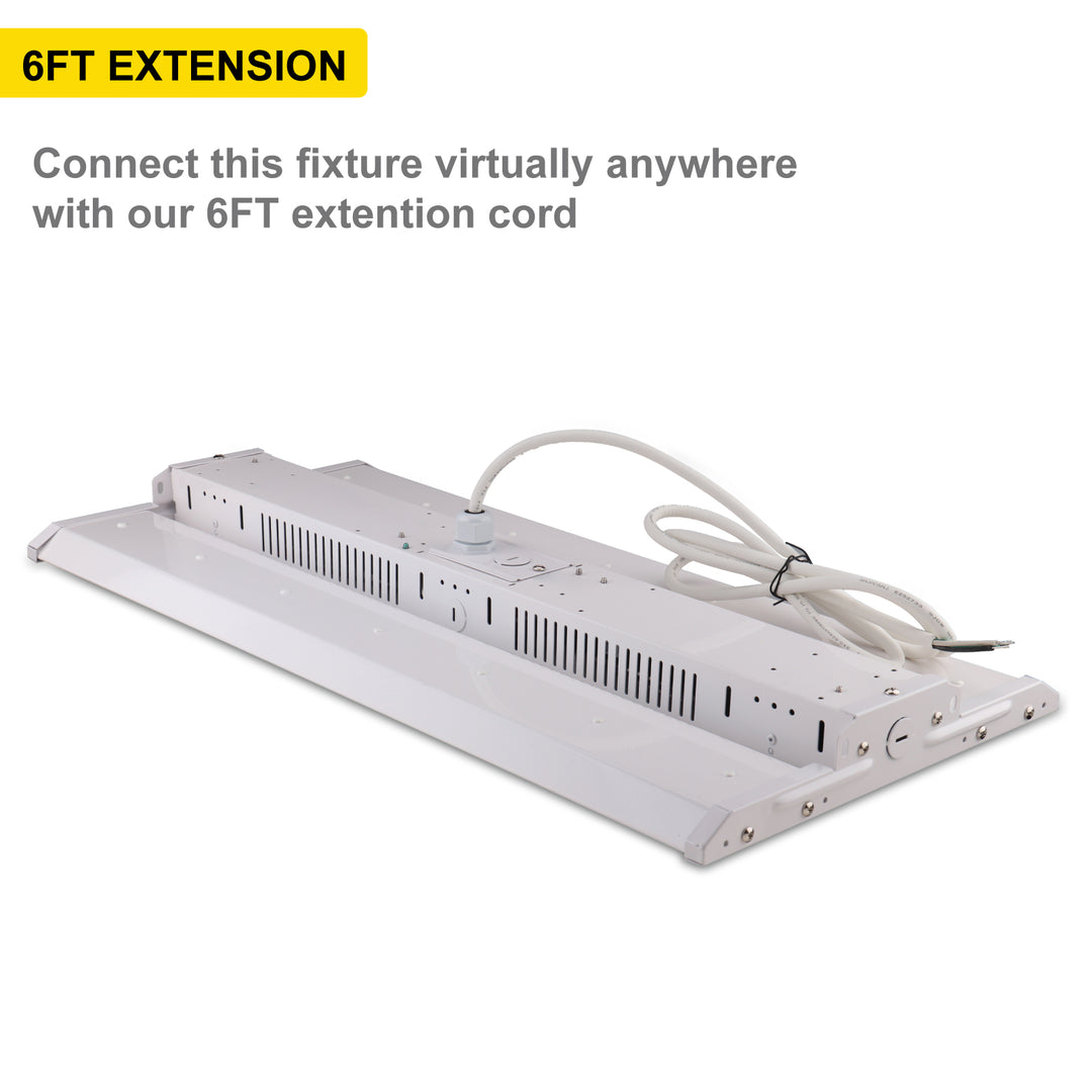 2 FT LED Linear High Bay Fixture - 165W - Daylight 5000K - AC100-277V - Frosted Splash Cover - 0-10V Dimmable | Linear High Bay 2FT | Nuwatt Lighting
