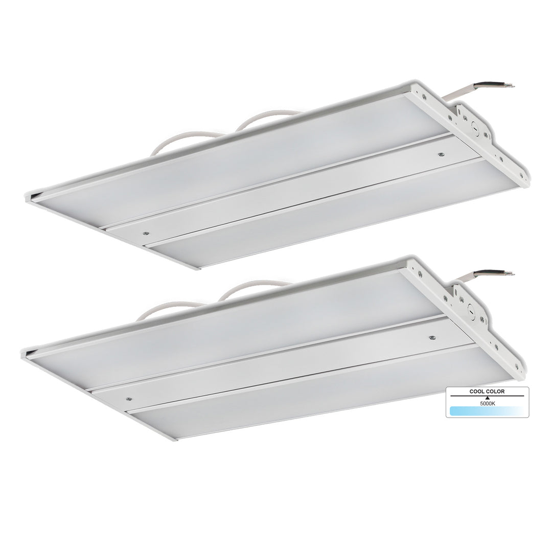 2 FT LED Linear High Bay Fixture - 165W - Daylight 5000K - AC100-277V - Frosted Splash Cover - 0-10V Dimmable | Linear High Bay 2FT | Nuwatt Lighting