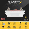 3" Inch Square 2 Hour Fire Rated Recessed Light Slim Canless LED Wafer Lights - Wet Rated - 5CCT 2700K-5000K - 550LM
