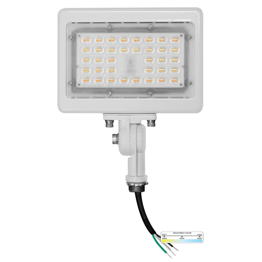 NUWATT LED Flood Light Outdoor - 15W - 1950 Lumens - 3CCT Color Selectable 3000K, 4000K, 5000K - Waterproof LED Flood Light with 1/2" Knuckle Mount - 100-277V- Bronze Finish