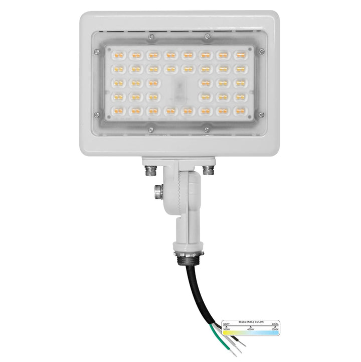 NUWATT LED Flood Light Outdoor - 15W - 1950 Lumens - 3CCT Color Selectable 3000K, 4000K, 5000K - Waterproof LED Flood Light with 1/2" Knuckle Mount - 100-277V- Bronze Finish