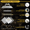 1x2 LED Flat Panel Light Surface Mount - Triac Dimmable - 5CCT 2700K-5000K - 2000LM - Black Trim