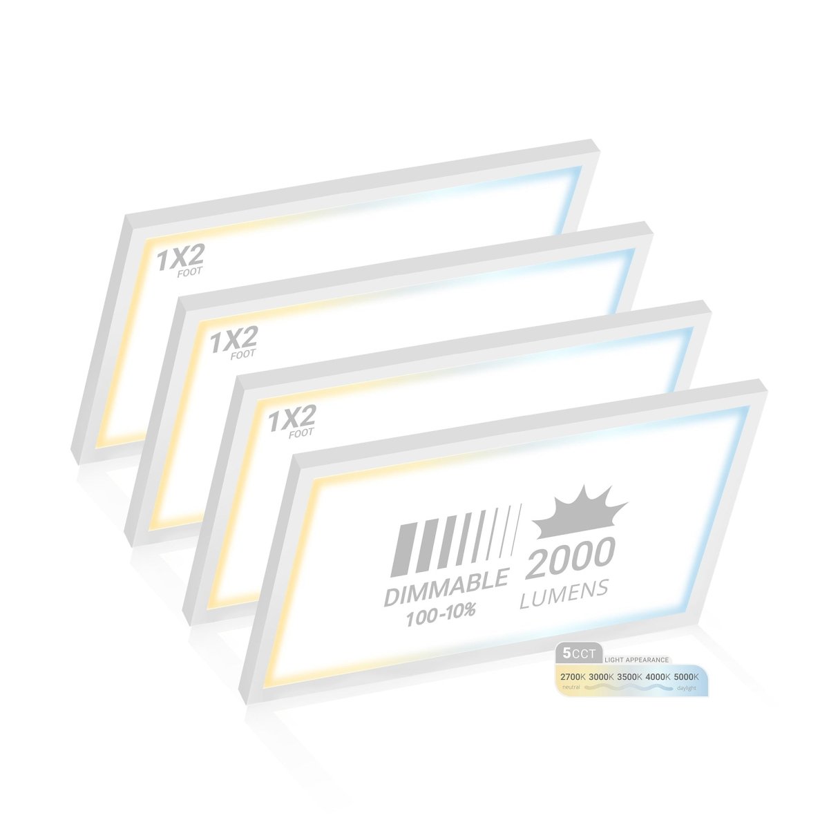 1x2 FT LED Surface Mount Panel | White | NuWatt