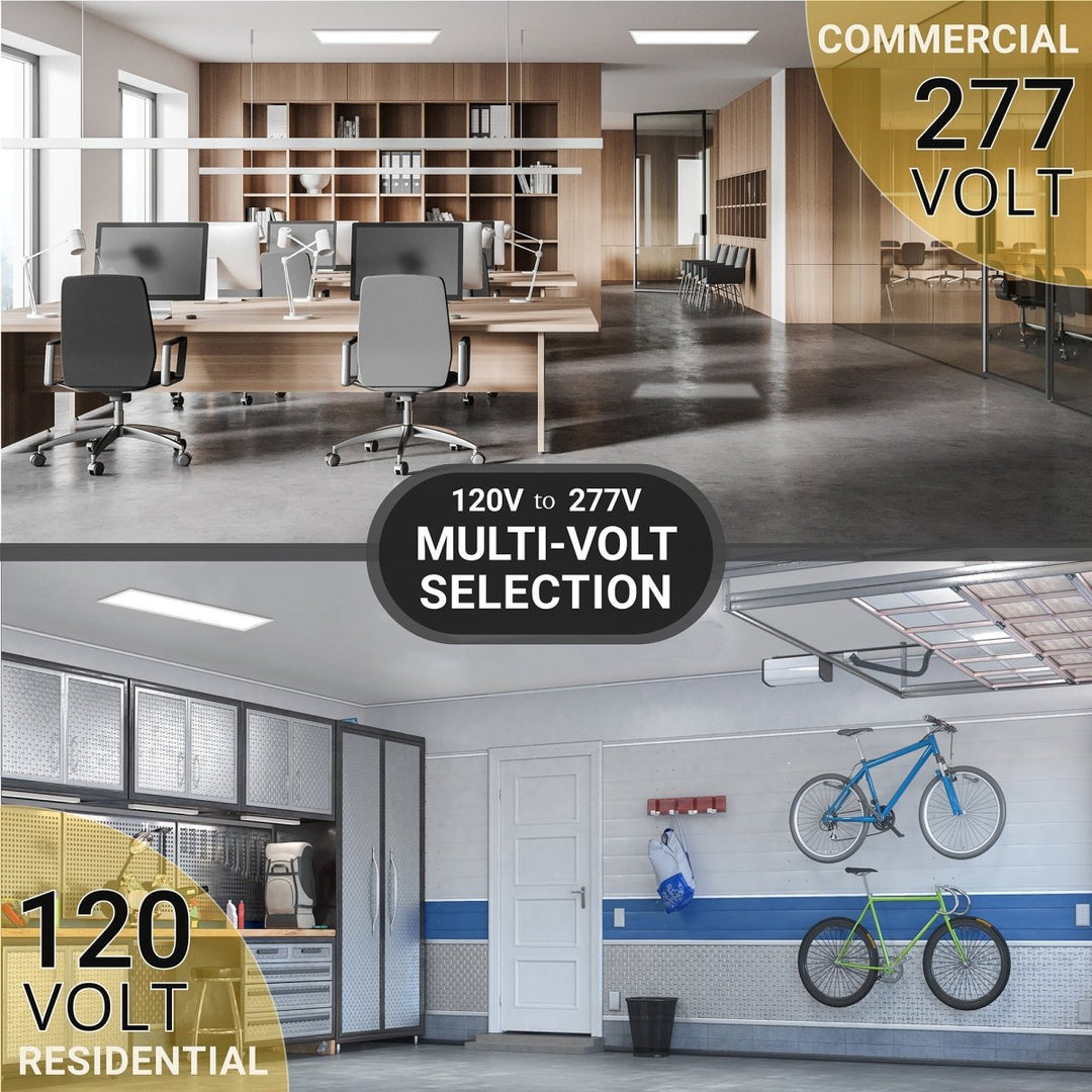 2x4 FT LED Surface Mount Panel - 3 Kelvin Selectable (3CCT) - 50 Watts - 5,000 Lumens - 120-277V - 0-10V Dimmable - CRI>80 - White Trim