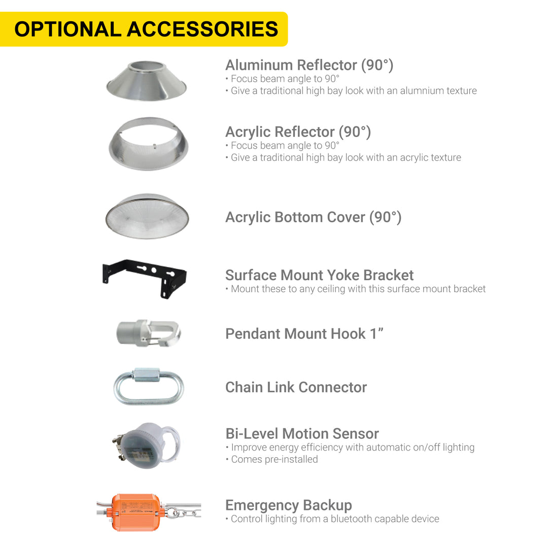 UFO LED High Bay Industrial Warehouse LED Fixture 240W, 5000K Daylight, 35,000 Lumens, 120-277v, 1-10V Dimmable | UFO High Bay | Nuwatt Lighting