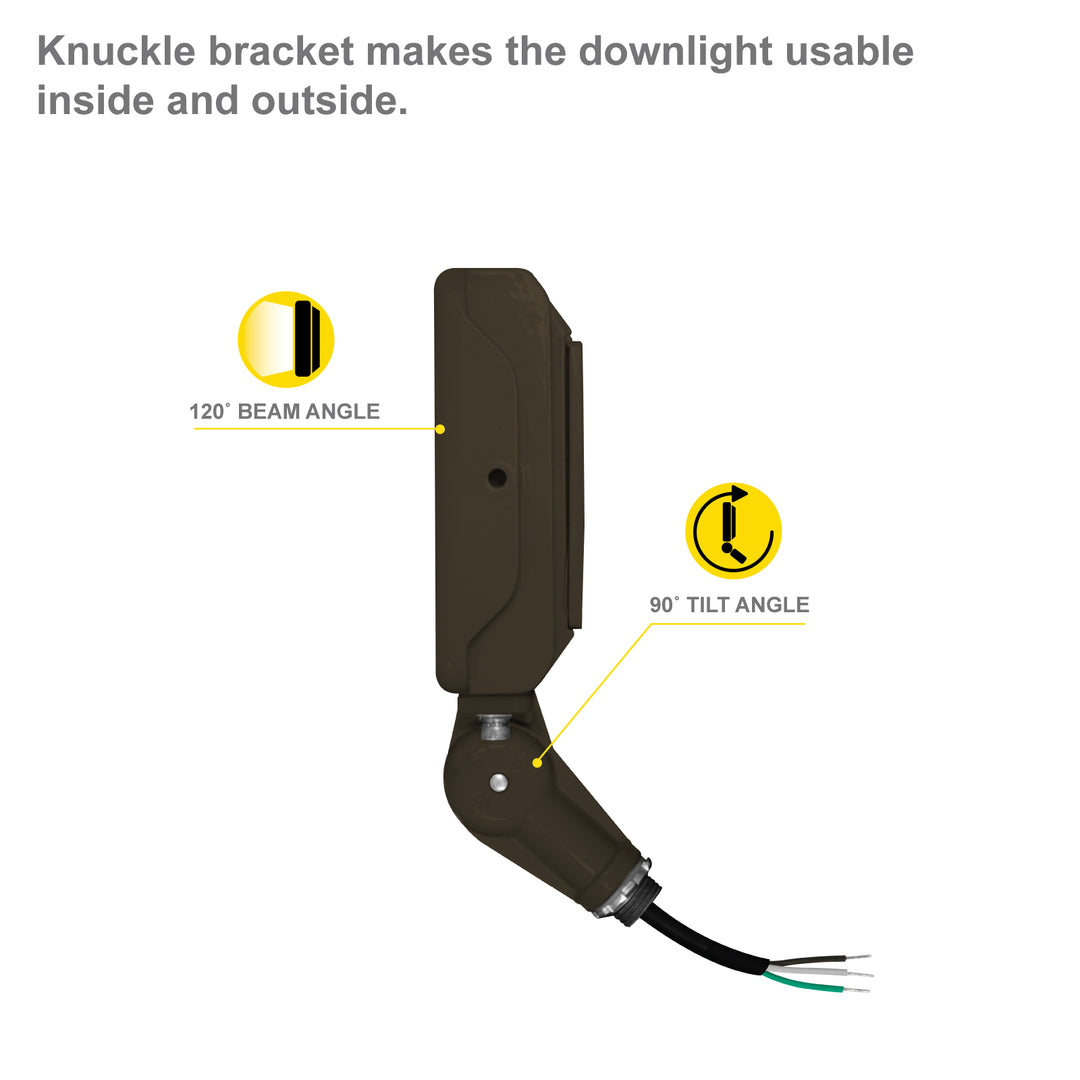 Low Voltage LED Landscape Flood Light - Knuckle Mount - 50 Watt - 5250 -  Lumens - 5000K Daylight - Bronze - 12V